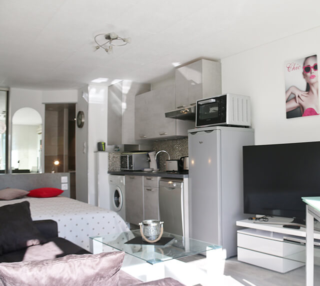 Salle de bain - appartements ou studios résidence Port Soleil : location naturiste au Cap d'Agde